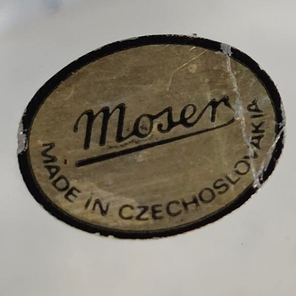 RARE STUNNING Mid Century Modern MOSER SIgned Crystal Ashtray 1950s Art Deco - Picture 7 of 10